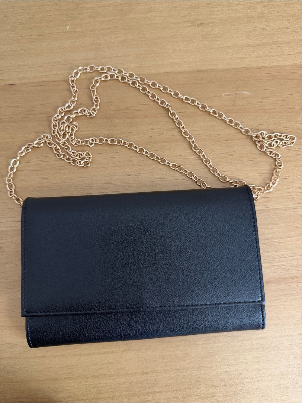 Forever 21 Black Crossbody Bag with Gold Chain Strap